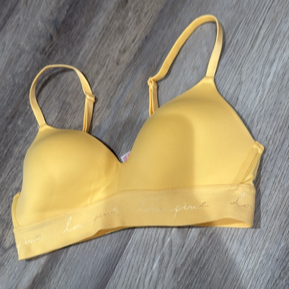 Victoria's Secret  Pink Yellow Wear Everywhere Wireless Bra‎ NWOT 32B - Picture 3 of 5